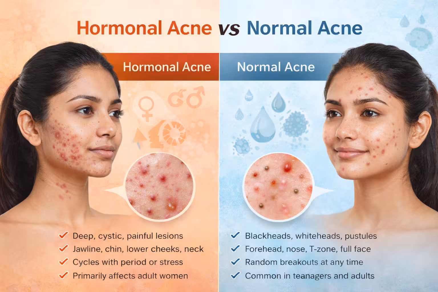 Hormonal Acne vs Normal Acne: How to Tell the Difference hormonal acne vs normal acne